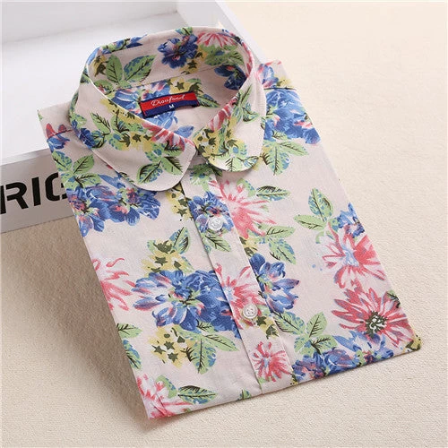 Floral Women Blouses Long Sleeve Shirt Cotton Women Shirts Cherry Casual Ladies Tops Animal Print Blouse Plus Size 5XL - Image 13