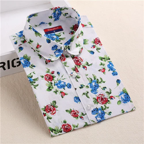 Floral Women Blouses Long Sleeve Shirt Cotton Women Shirts Cherry Casual Ladies Tops Animal Print Blouse Plus Size 5XL - Image 6