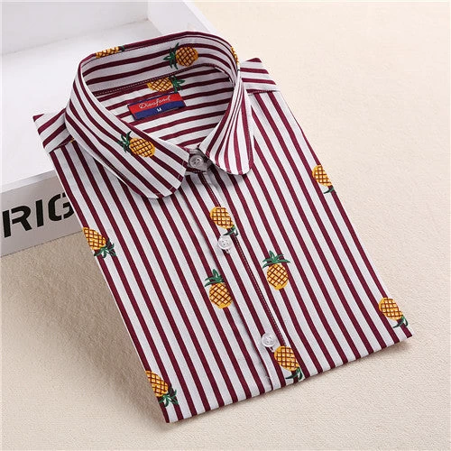 Floral Women Blouses Long Sleeve Shirt Cotton Women Shirts Cherry Casual Ladies Tops Animal Print Blouse Plus Size 5XL - Image 18