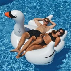 150cm Giant Inflatable Swan Flamingo Ride-On Pool Toys Float Inflatable Swan For Pool Swim Ring Water Fun Pool Toys