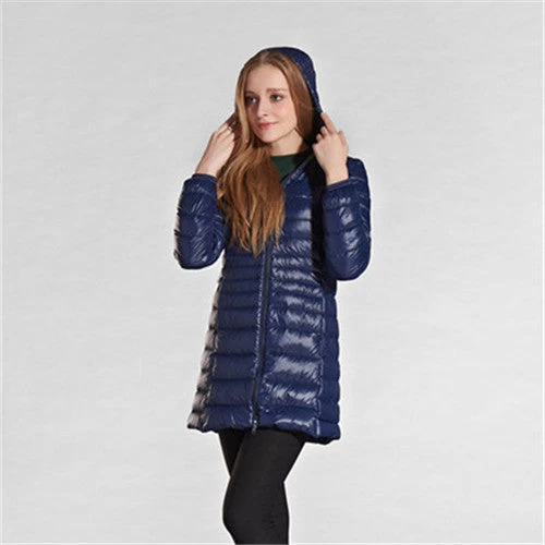 Winter Jacket Woman's Outerwear Slim Hooded Down Jacket Woman Warm Down Coat Women Ultra Light White Duck Down Parkas W00785 - Image 7