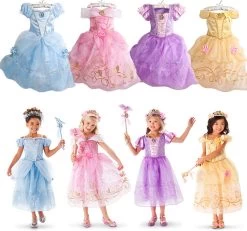 Girls Party Dresses Kids Summer Princess Dresses For Girls Cinderella Rapunzel Aurora Belle Cosplay Costume Wedding Dresses
