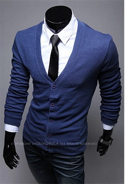 Autumn Fashion Crime Brand Knitting Cardigan Sweater Men Cardigan Sweater Leisure Men V-neck Sweater Men - Image 2