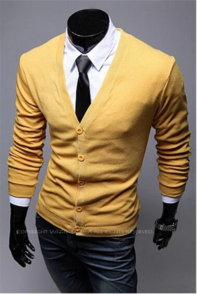 Autumn Fashion Crime Brand Knitting Cardigan Sweater Men Cardigan Sweater Leisure Men V-neck Sweater Men - Image 3