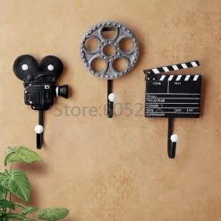 3 Pieces/Set Movie Music Maker Styles Resin Hooks Wall Mounted Film Equipment Design Metal Storage Hooks