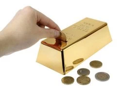999.9 Gold Bullion Bar Piggy Bank Brick Coin Bank Saving Money Box