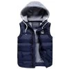 Men's Thicken Slim Casual Vests Hat Detachable Vest For Winter Youth Trend Big Plus Size M-5XL Five Colors Colete MWB086