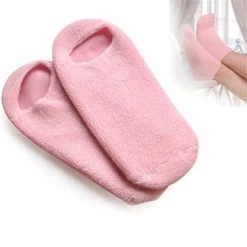 1 Pair Pink Moisturizing Soften Repair Cracked Foot Skin Treatment Gel Spa Socks Foot Care Stretchable For Women