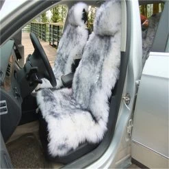 Deluxe Winter Plush Australian Sheepskin Car Seat Cover For One Front Seat Fur Auto Car Cushion Universal Car Cape
