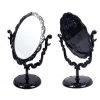 Makeup Desktop Rotatable Gothic Small Size Rose Stand Compact Mirror Black Butterfly Espelho DTZE #57700