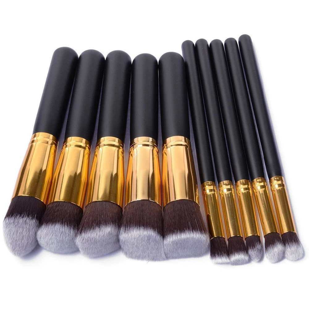 10Pcs Pro Makeup Blush Eyeshadow Blending Set Concealer Cosmetic Make Up Brushes Tool Eyeliner Lip Brushes