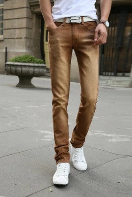 Fashion Men's Casual Stretch Skinny Jeans Trousers Tight Pants Solid Colors - Image 5