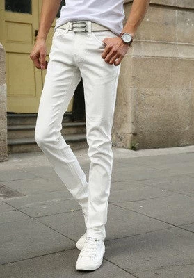 Fashion Men's Casual Stretch Skinny Jeans Trousers Tight Pants Solid Colors - Image 7
