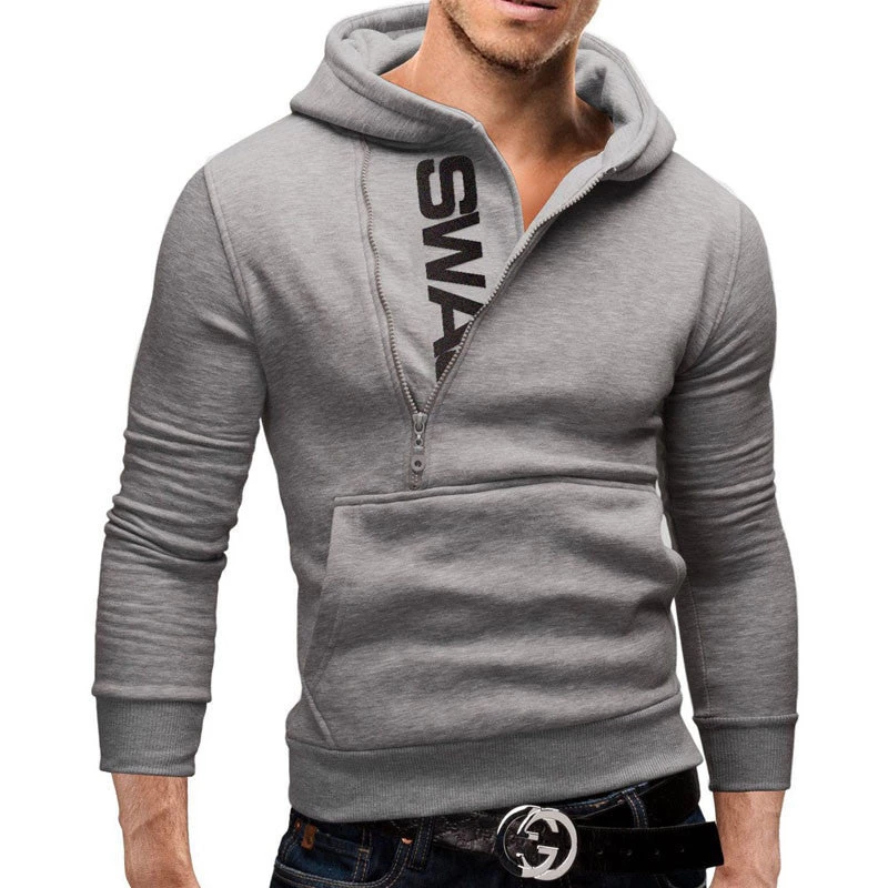 Fashion Slim Fit Casual Autumn & Winter Zipper Hoodies Men,Long Sleeved Pullover Sweatshirt Five Colors Men Hoodies,W03 - Image 4