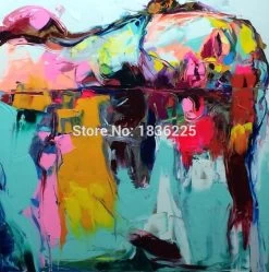 Handmade Oil Painting Pop Art Nielly Francoise Lady Face Modern Abstract 100% On Canvas No Frame Sleeping Beauty Girl Painting