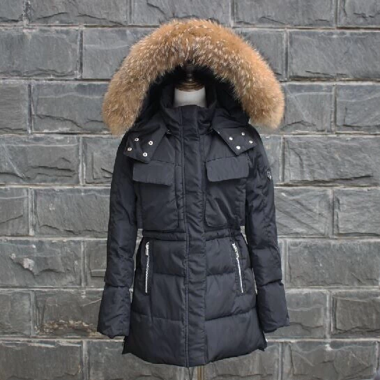 Quality Large Faux Fur Winter Jacket Women Fur Collar Hooded Thick Down Coat For Women Winter Parka - Image 3