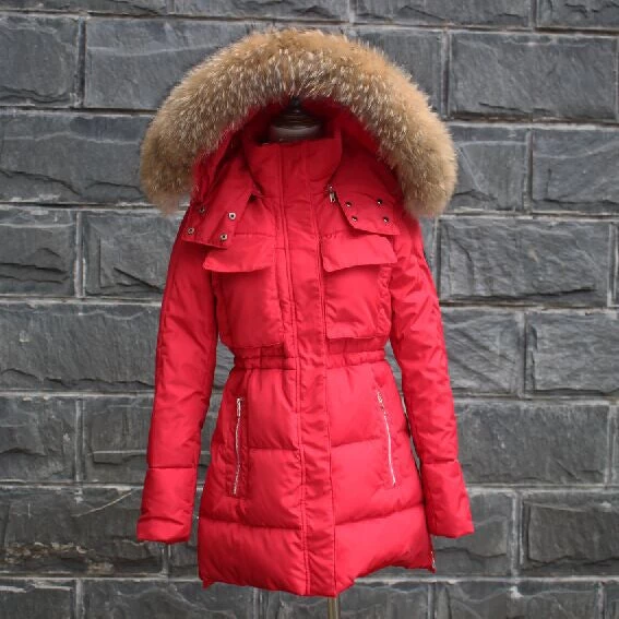 Quality Large Faux Fur Winter Jacket Women Fur Collar Hooded Thick Down Coat For Women Winter Parka - Image 5