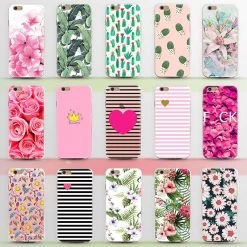 Arrival Ultrathin Soft TPU Case For Iphone 5 5s SE 6 6s 7 6plus Flowers Daisy Plants Fruit Cactus Leaves Pattern Phone Case
