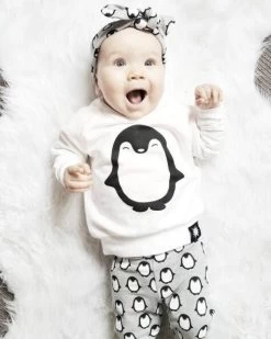 3Pcs Set Baby Boy Bebe Girl Clothes Autumn Born Carter Baby Girl Penguin Clothing Sets T-Shirt+Pants+Headband/Christmas Hat
