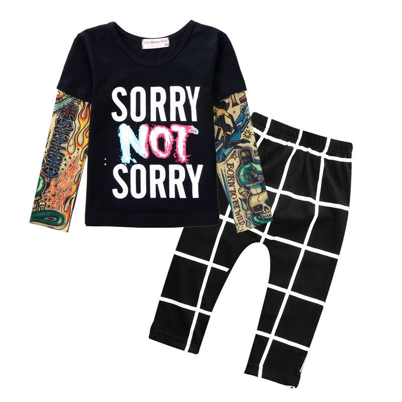 Sun Moon Kids Born Baby Girl Clothes Casual Baby Clothing Sets T-Shirt + Pants Kids Autumn Outfits Baby Boy Clothes