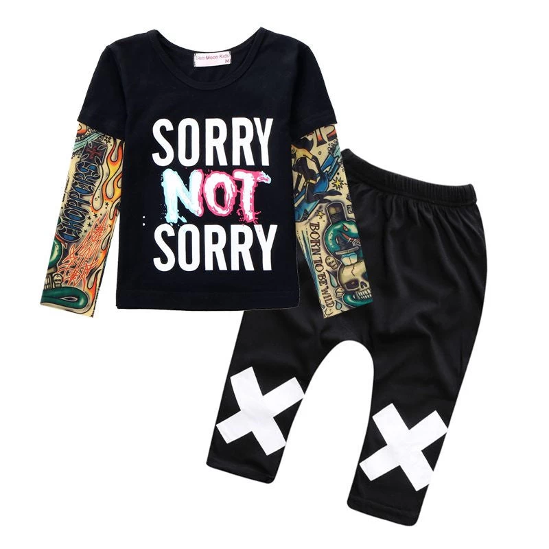 Sun Moon Kids Born Baby Girl Clothes Casual Baby Clothing Sets T-Shirt + Pants Kids Autumn Outfits Baby Boy Clothes - Image 2