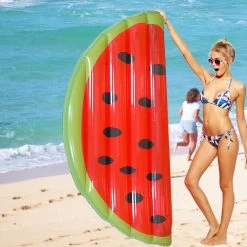 180*90cm Water Toys Inflatable Half Mattress Watermelon For Summer Holiday Inflatable Swimming Pool Party Favor Air Mattress