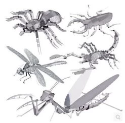 Creative 3D Metal Puzzles Miniature Jigsaw Puzzles DIY Metal Jigsaw Puzzle Animals Rhinoceros Beetle Toys For Children