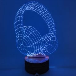 3D Headphones Changing Color Calming Light Handmade Plexiglass Lighting Gadget
