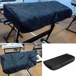 1pc Black Piano Dustproof Lamination Cloth Piano Keyboard Dust Sheet Cleaning Cloth For 61-Key Electronic Piano Cover