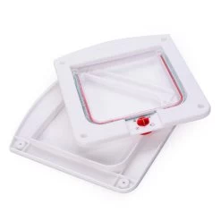 Lockable Cat Flap Door Kitten Dog Pet Lock Suitable For Any Wall Or Door White Brown 2 Colors