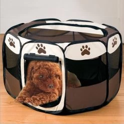Portable And Lightweight Comfortable Folding Pet Tent Playpen Dog Cat Fence Puppy Kennel Folding Exercise Play FULI
