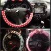 Car Styling Bow Car Steering Wheel Cover Cute Cartoon Universal Interior Accessories Set Women 16designs