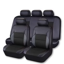 (Front Rear 11pieces) PU Leather Car Seat Covers Universal Car Interior Accessories High Quality Pink Car Seat Covers For BMW