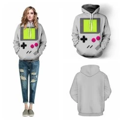 Grey PACMAN Games Skateboarding Hoodies Autumn Winter Women Sweatshirts Hooded Pullovers Pockets Long Sleeves Jacket FTQYDM