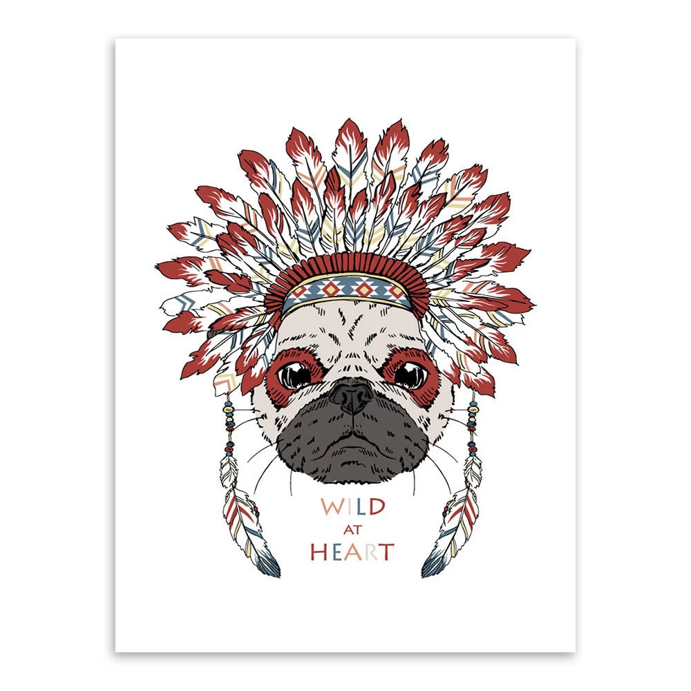 Indian Animals Head Hippie Fashion Deer Horse Zebra A4 Large Art Print Poster Wall Pictures Canvas Painting No Framed Home Decor - Image 6