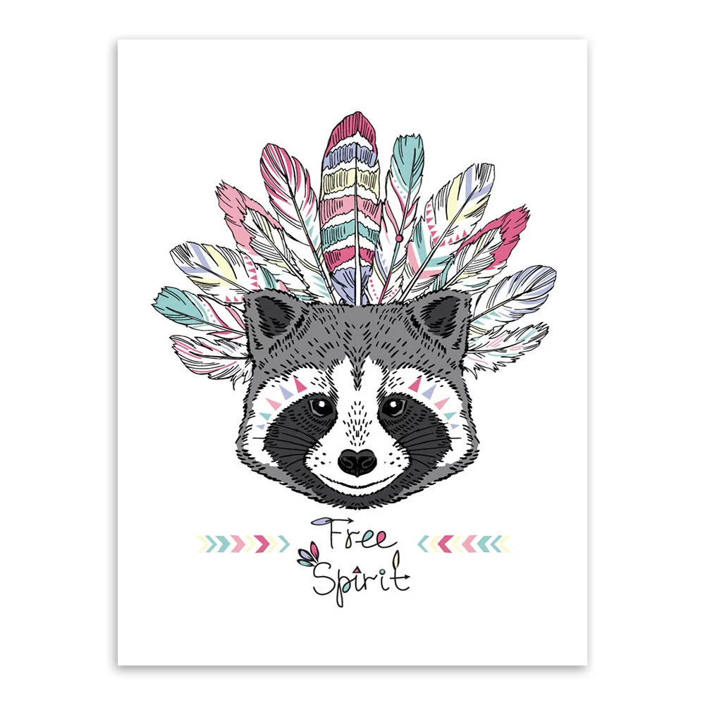 Indian Animals Head Hippie Fashion Deer Horse Zebra A4 Large Art Print Poster Wall Pictures Canvas Painting No Framed Home Decor - Image 10