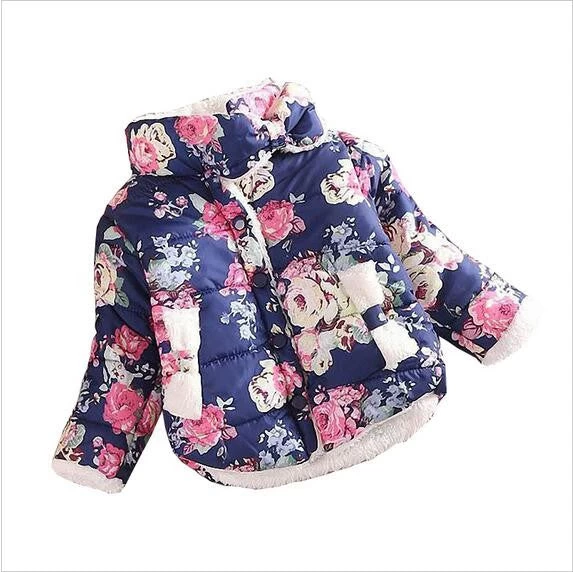 Girls Coat Warm Baby Winter Long Sleeve Flower Jacket Children Cotton-Padded Clothes Kids Christmas Outwear A-079 - Image 3