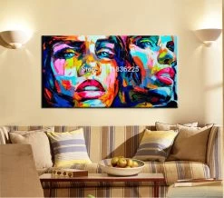 Nielly Francoise Art Work Hand-painted Oil Wall Moonlight Face Art Home Decoration Modern Abstract Oil Painting On Canvas Unframed