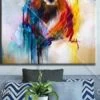Colorful Bright Color Canvas Wall Art Deer Abstract Animal Oil Painting