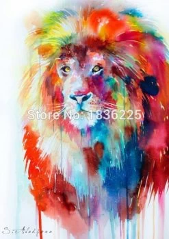Frameless Picture On Wall Acrylic Painting By Numbers Abstract Handpainted Drawing Unique Gift Animal Lion King Oil Painting