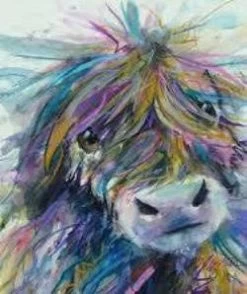 100% Handpainted Cartoon Animal Happy Funny Cow Oil Painting On Canvas Wall Art Pictures Home Decoration Top Sell Unframed